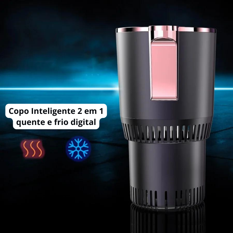 Porta copo inteligente para carro 2 em 1 copo quente e frio para bebidas 12V Display Digital De Temperatura