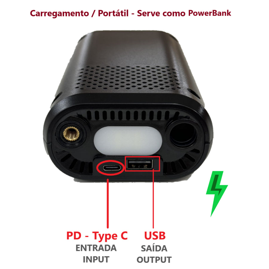 Mini Compressor de Ar Elétrico Portátil Com Carregador e Lanterna Sem Fio Para Carro Motocicleta Bicicleta Brinquedos